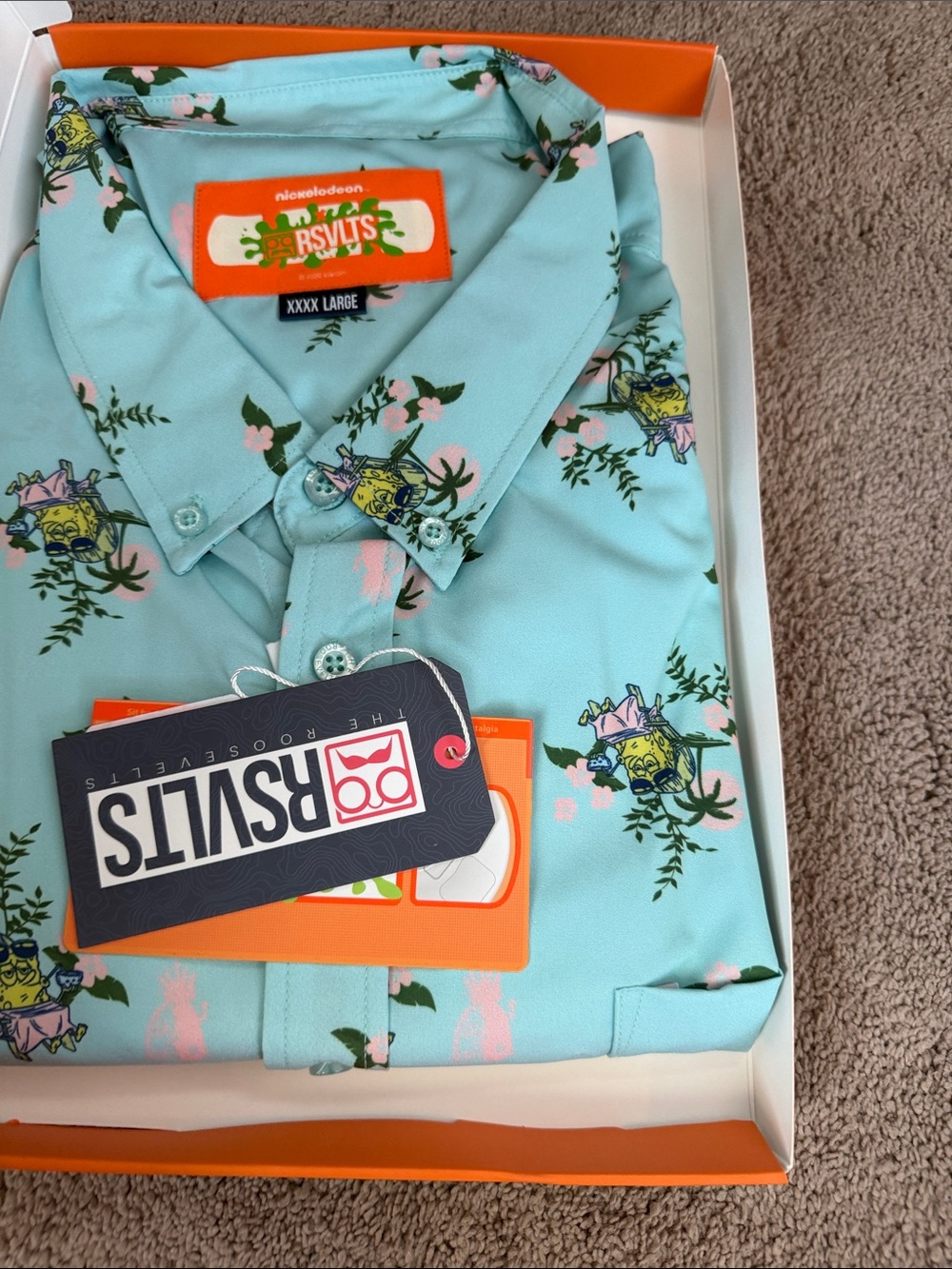 RSVLTS Aqua Tropical Cartoon-Print Button-Up Shirt